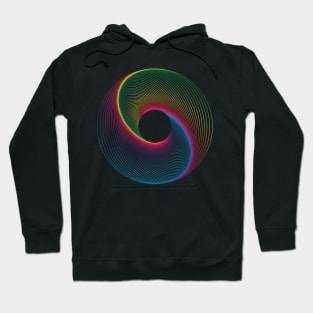 Gradient line art of circle rainbow Hoodie